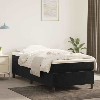 Struttura Letto a Rete a Molle Nero 90x190 cm in Velluto