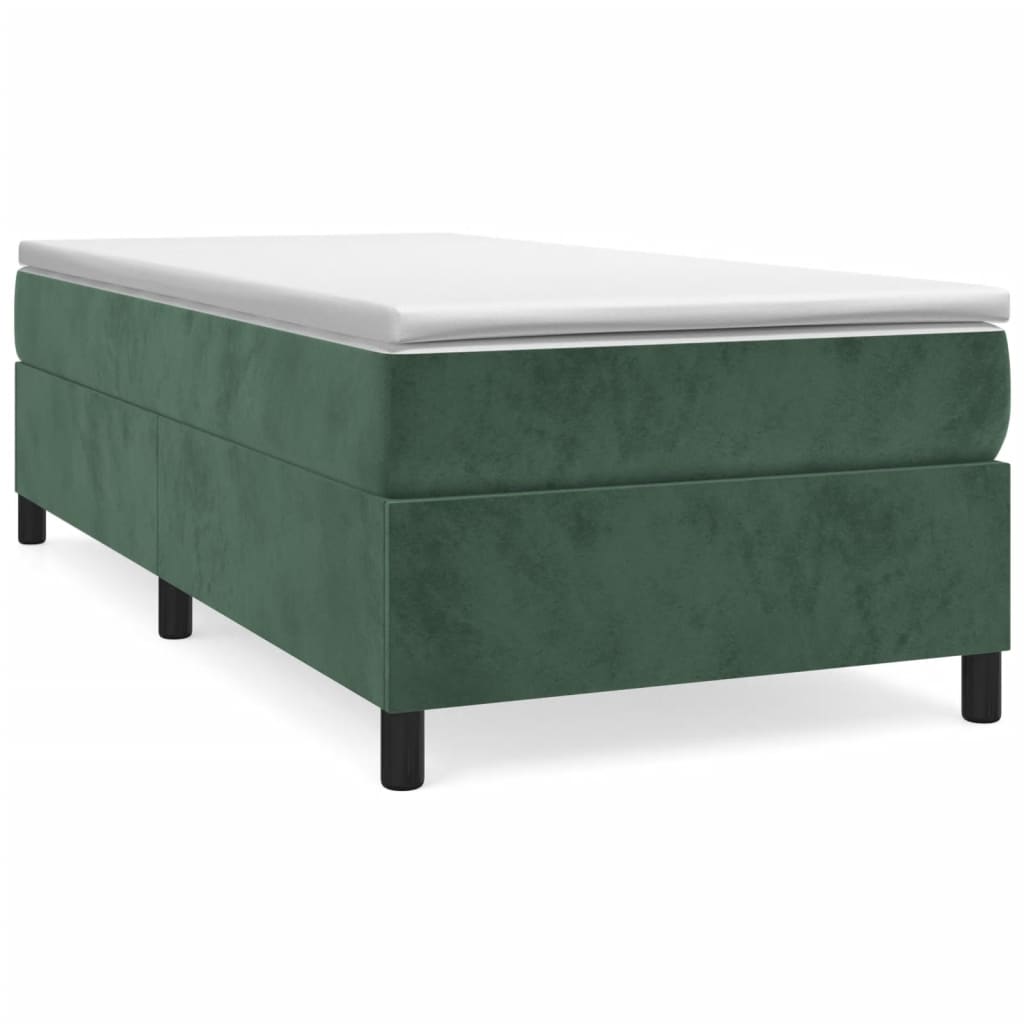 Struttura Letto a Rete a Molle Verde Scuro 90x190 cm in Velluto - homemem39