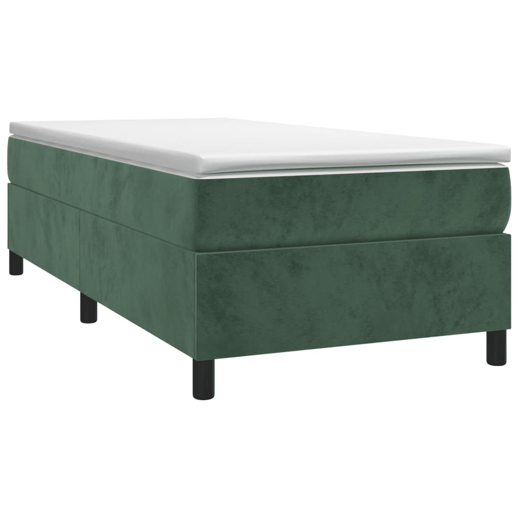 Struttura Letto a Rete a Molle Verde Scuro 90x190 cm in Velluto - homemem39