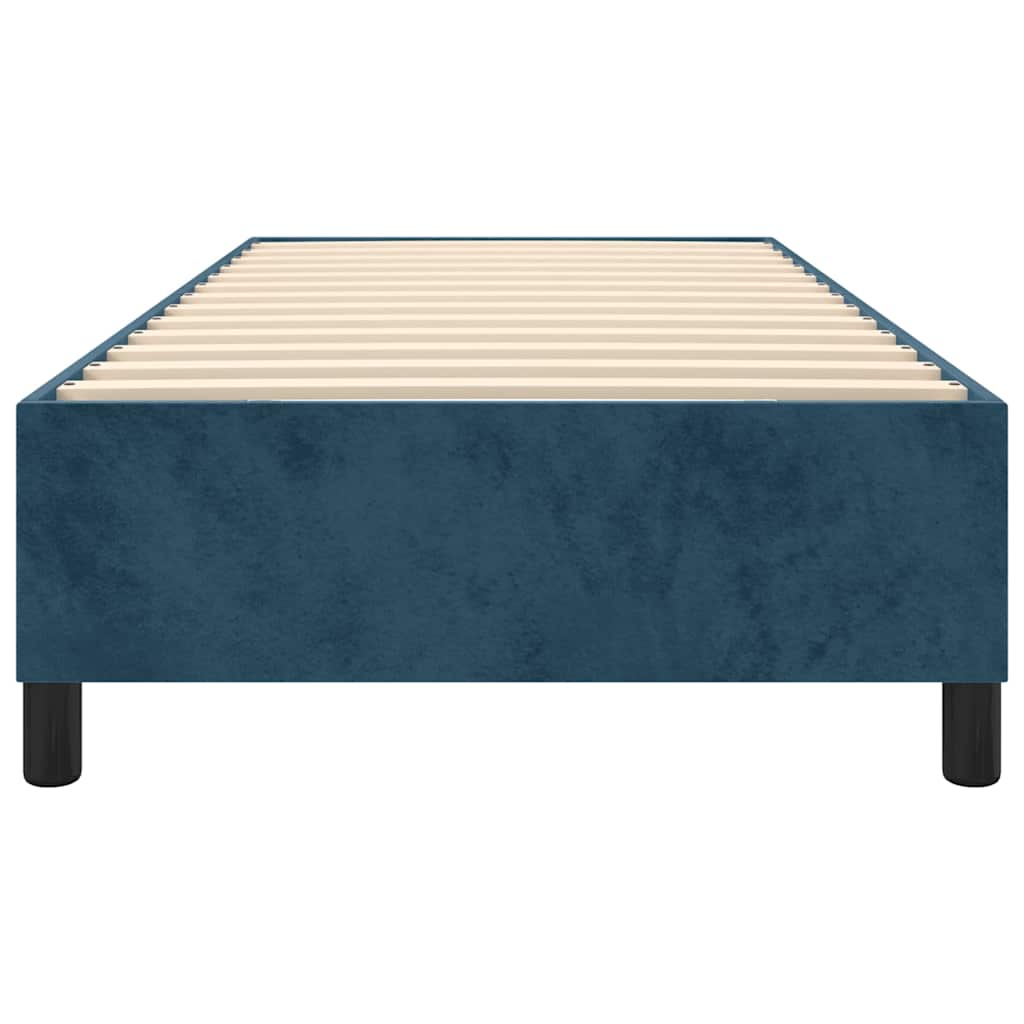 Struttura Letto a Rete a Molle Blu Scuro 90x190 cm in Velluto
