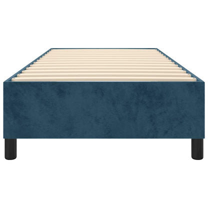 Struttura Letto a Rete a Molle Blu Scuro 90x190 cm in Velluto