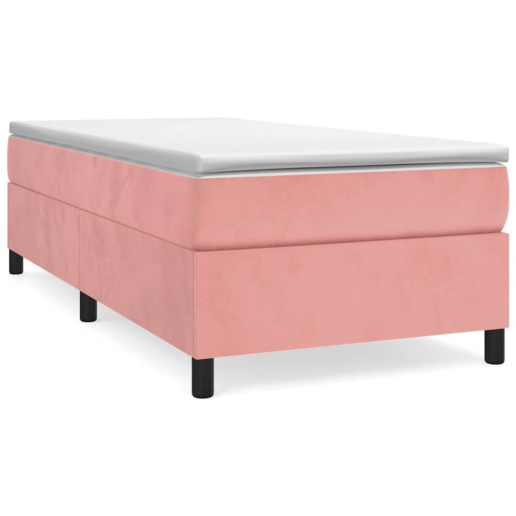 Struttura Letto a Rete a Molle Rosa 90x190 cm in Velluto