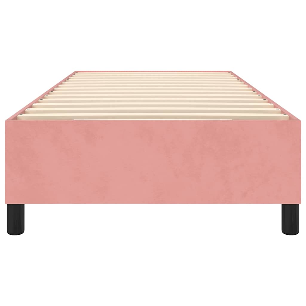 Struttura Letto a Rete a Molle Rosa 90x190 cm in Velluto