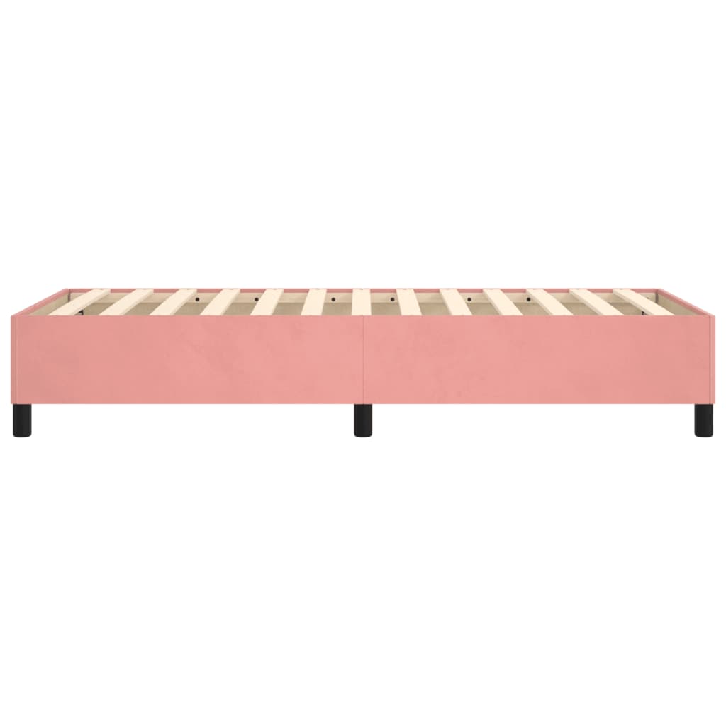 Struttura Letto a Rete a Molle Rosa 90x190 cm in Velluto - homemem39
