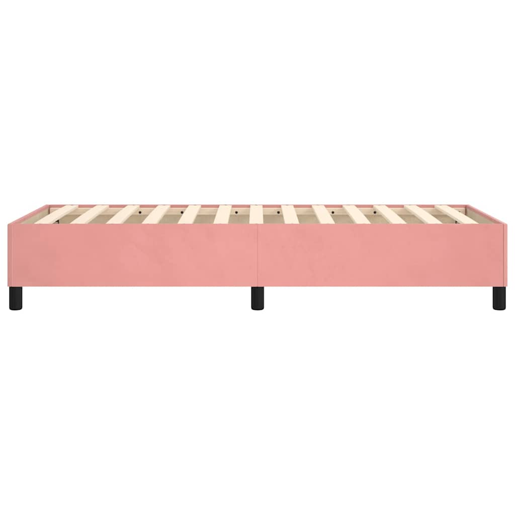 Struttura Letto a Rete a Molle Rosa 90x190 cm in Velluto