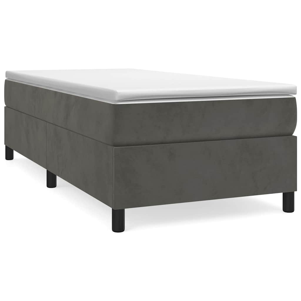 Struttura Letto a Rete a Molle Grigio Scuro 90x200 cm Velluto