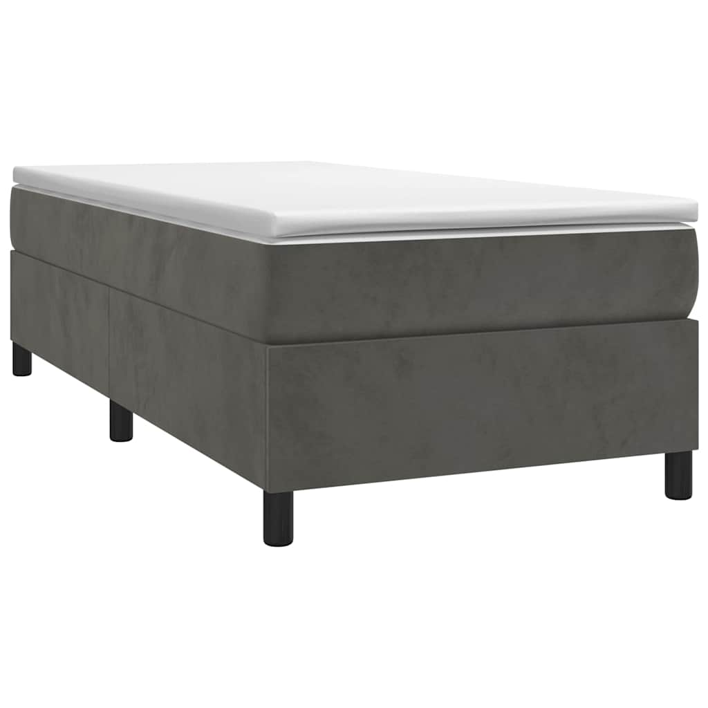 Struttura Letto a Rete a Molle Grigio Scuro 90x200 cm Velluto