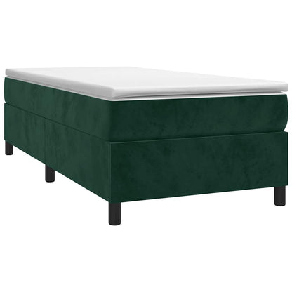Struttura Letto a Rete a Molle Verde Scuro 90x200 cm in Velluto