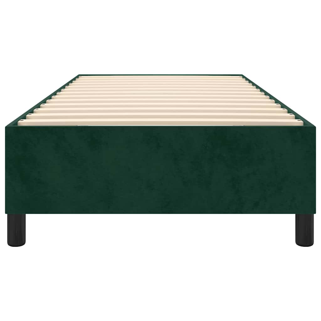 Struttura Letto a Rete a Molle Verde Scuro 90x200 cm in Velluto