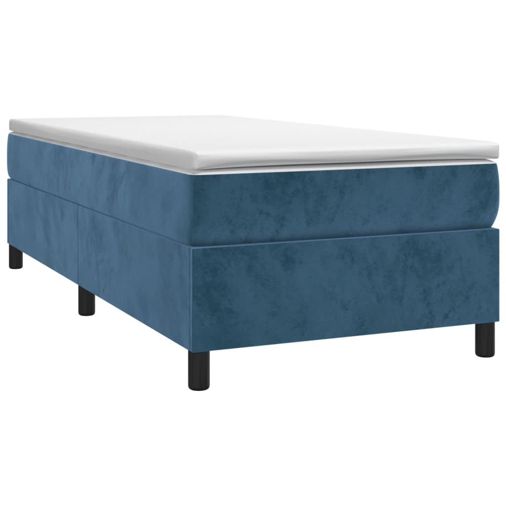 Struttura Letto a Rete a Molle Blu Scuro 90x200 cm in Velluto - homemem39