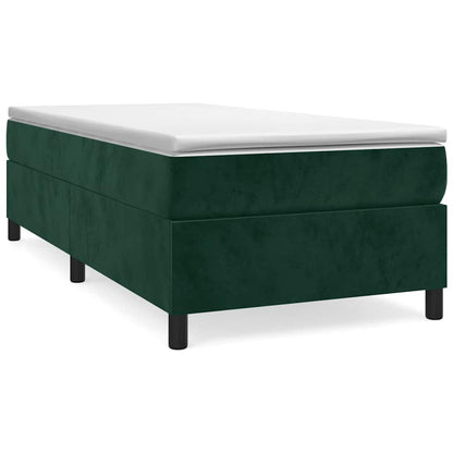 Struttura Letto a Rete a Molle Verde Scuro 100x200cm in Velluto