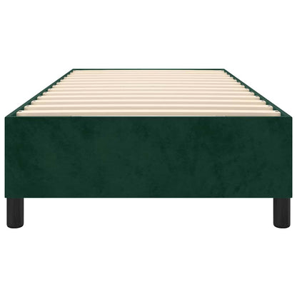 Struttura Letto a Rete a Molle Verde Scuro 100x200cm in Velluto