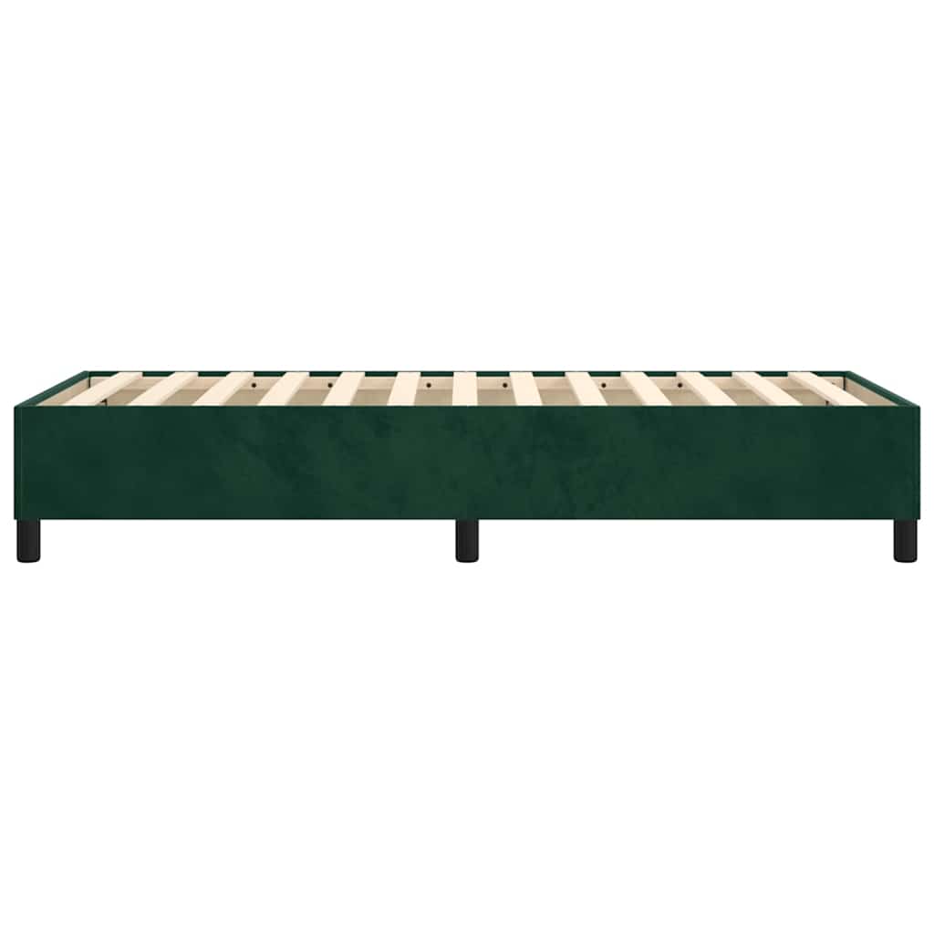 Struttura Letto a Rete a Molle Verde Scuro 100x200cm in Velluto