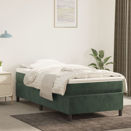 Struttura Letto a Rete a Molle Verde Scuro 100x200 cm in Velluto - homemem39