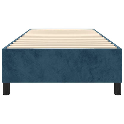 Struttura Letto a Rete a Molle Blu Scuro 100x200 cm in Velluto