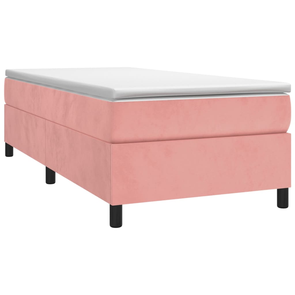 Struttura Letto a Rete a Molle Rosa 100x200 cm in Velluto - homemem39