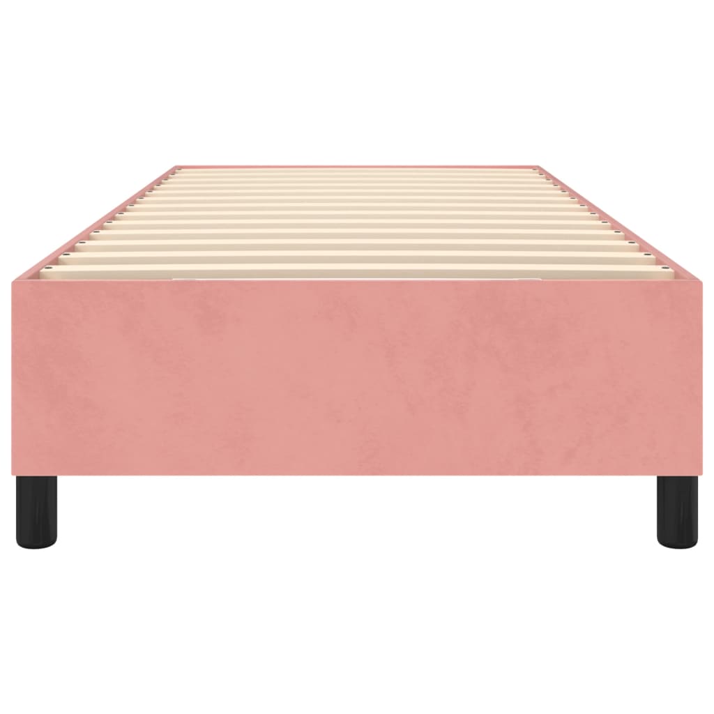 Struttura Letto a Rete a Molle Rosa 100x200 cm in Velluto - homemem39