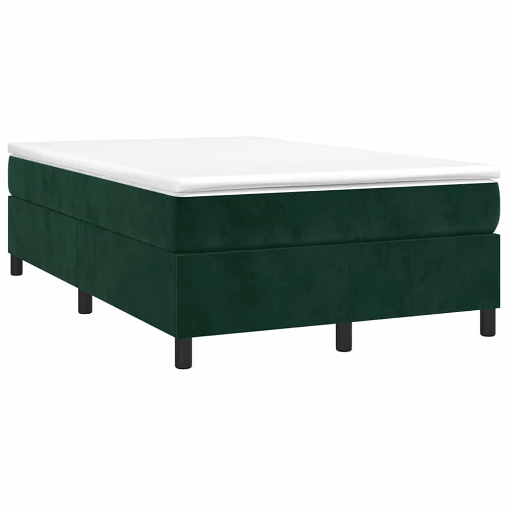 Struttura Letto a Rete a Molle Verde Scuro 120x200cm in Velluto