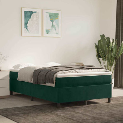Struttura Letto a Rete a Molle Verde Scuro 120x200cm in Velluto