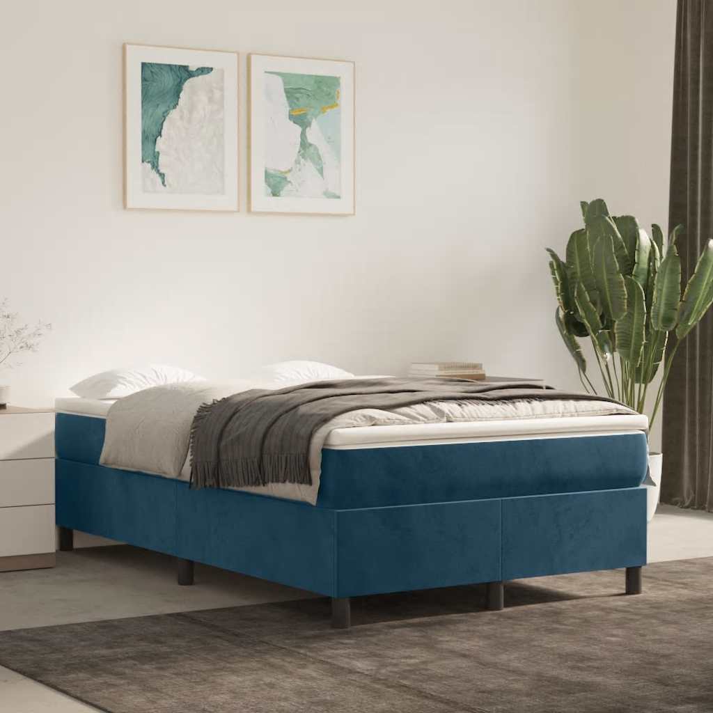 Struttura Letto a Rete a Molle Blu Scuro 120x200 cm in Velluto | homemem39