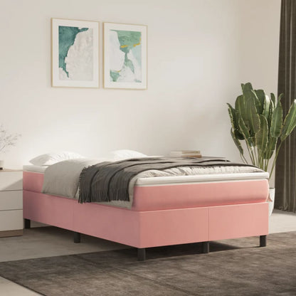 Struttura Letto a Rete a Molle Rosa 120x200 cm in Velluto - homemem39
