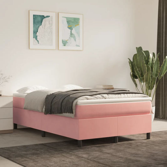 Struttura Letto a Rete a Molle Rosa 120x200 cm in Velluto - homemem39