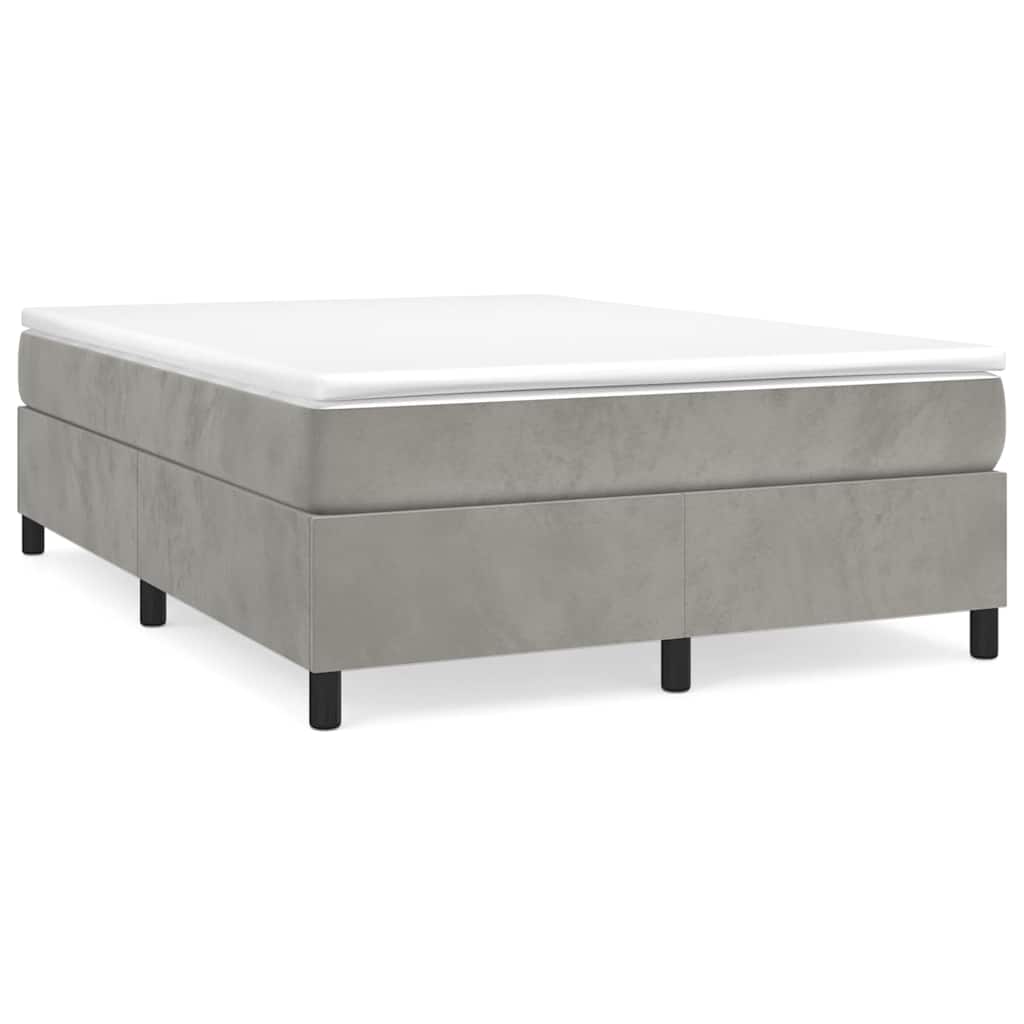 Struttura Letto a Rete a Molle Grigio Chiaro 140x190 cm Velluto