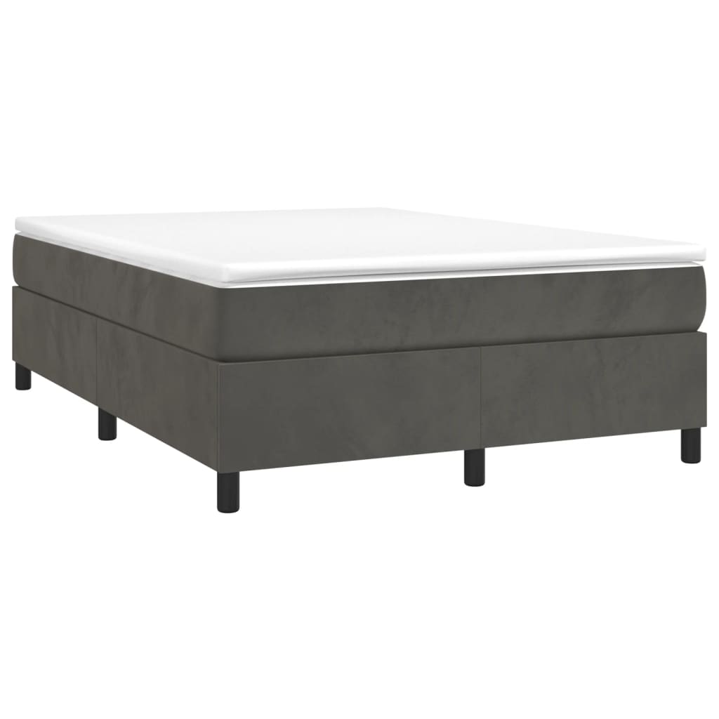 Struttura Letto a Rete a Molle Grigio Scuro 140x190 cm Velluto | homemem39