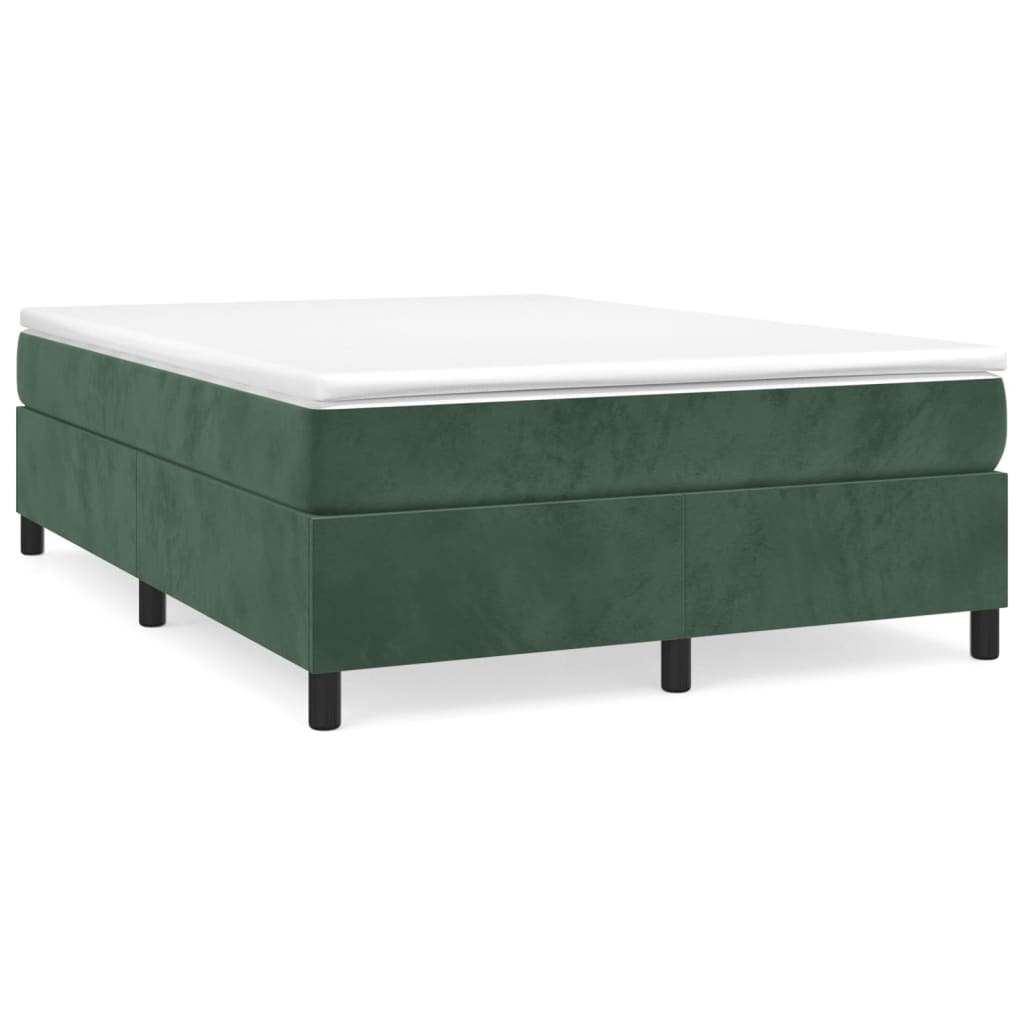 Struttura Letto a Rete a Molle Verde Scuro 140x190 cm in Velluto - homemem39