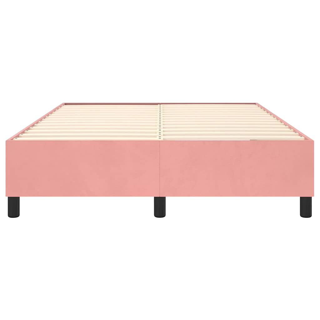 Struttura Letto a Rete a Molle Rosa 140x190 cm in Velluto