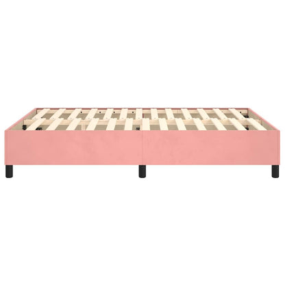 Struttura Letto a Rete a Molle Rosa 140x190 cm in Velluto