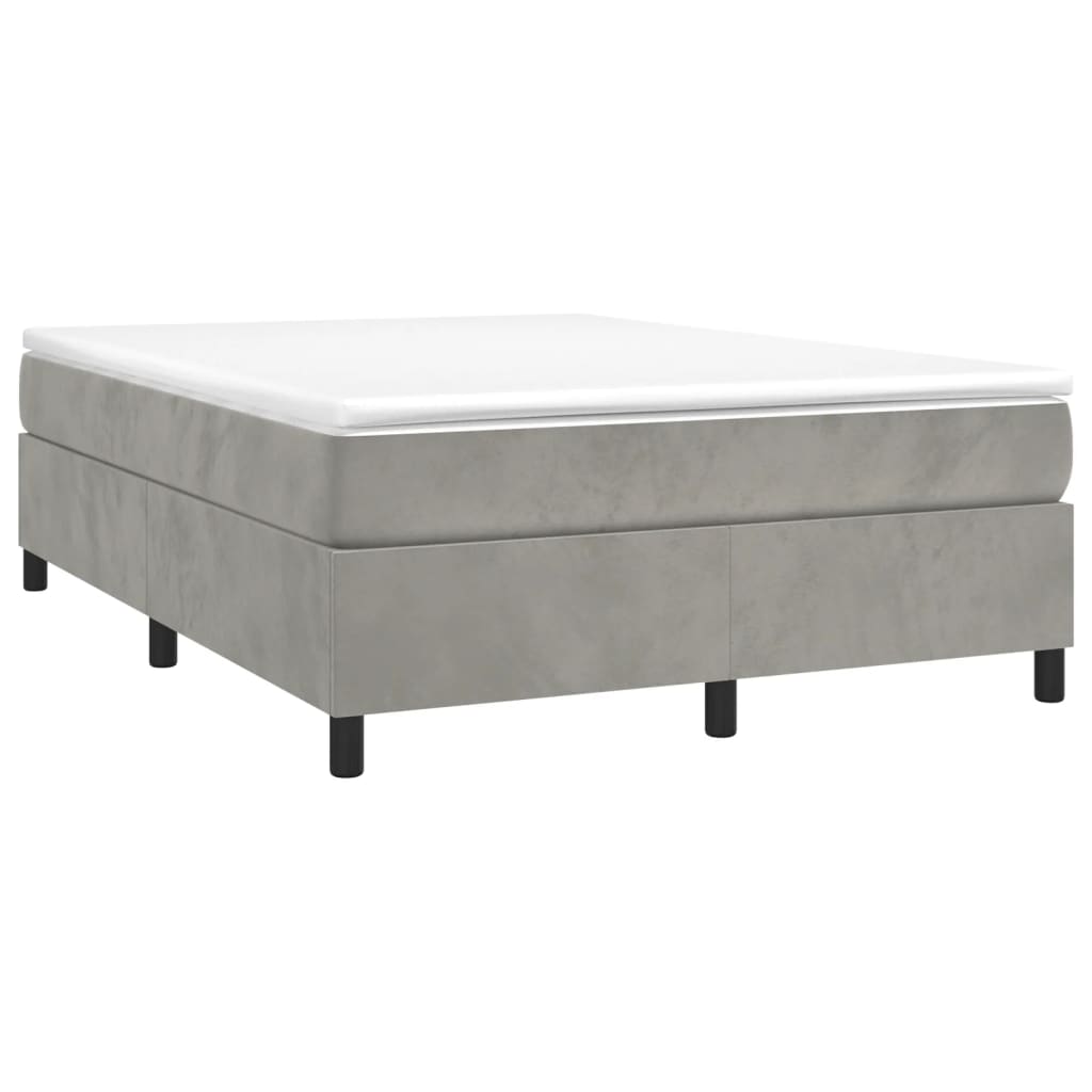Struttura Letto a Rete a Molle Grigio Chiaro 140x200 cm Velluto - homemem39