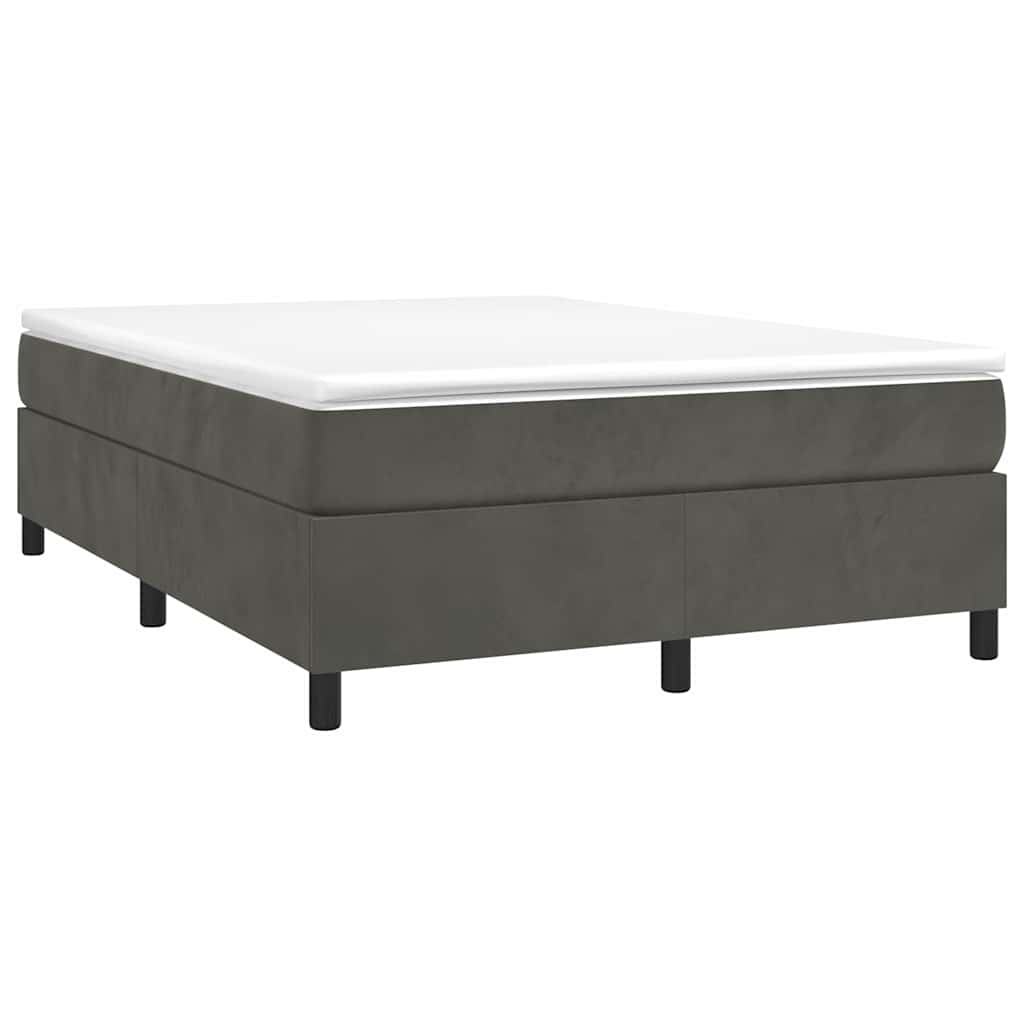 Struttura Letto a Rete a Molle Grigio Scuro 140x200 cm Velluto
