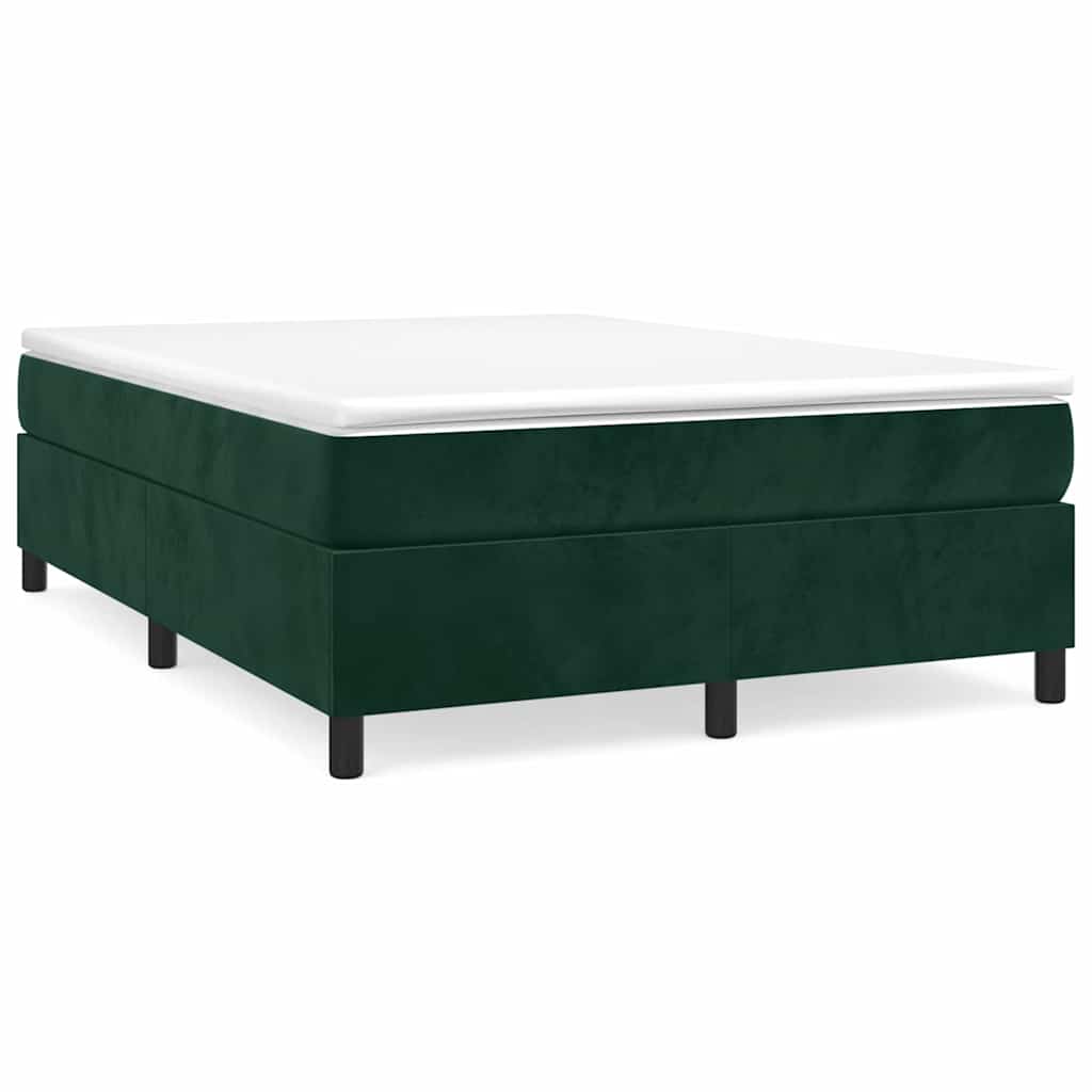 Struttura Letto a Rete a Molle Verde Scuro 140x200cm in Velluto