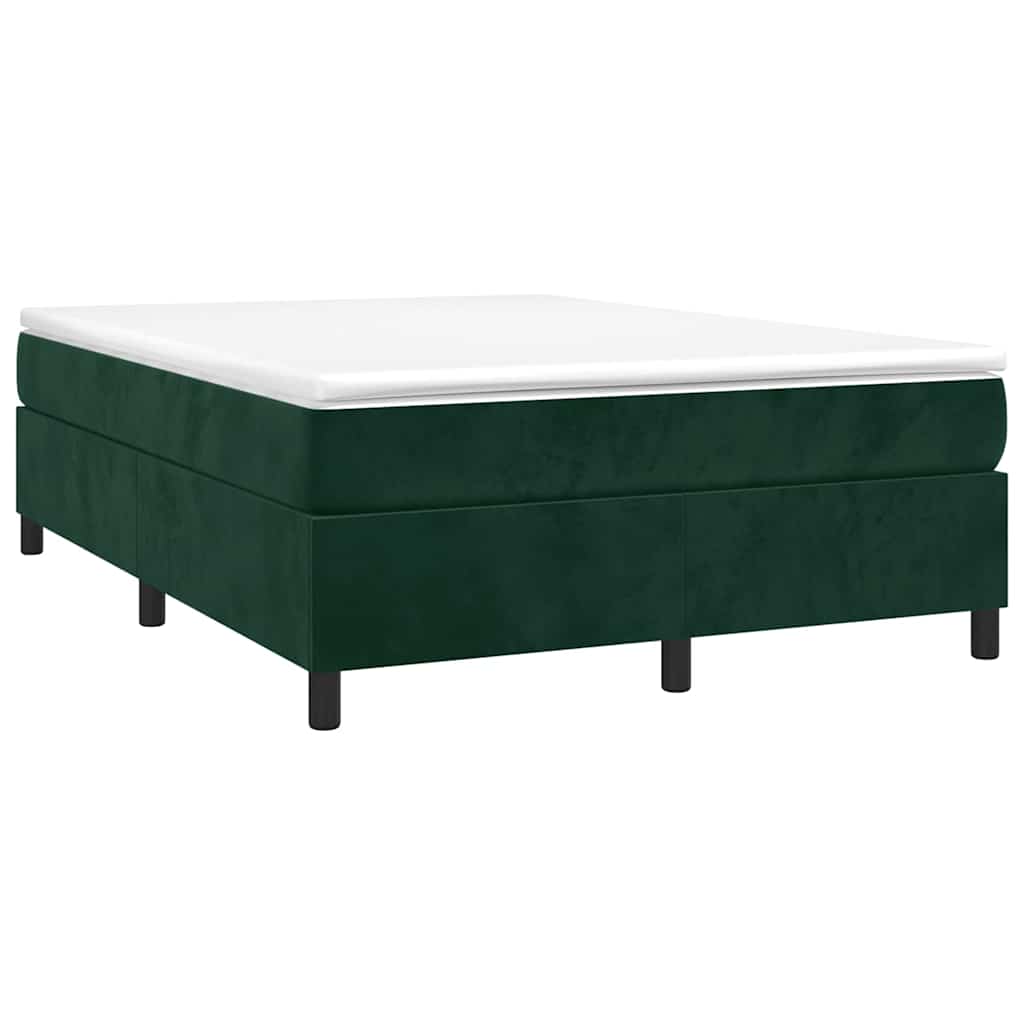 Struttura Letto a Rete a Molle Verde Scuro 140x200cm in Velluto