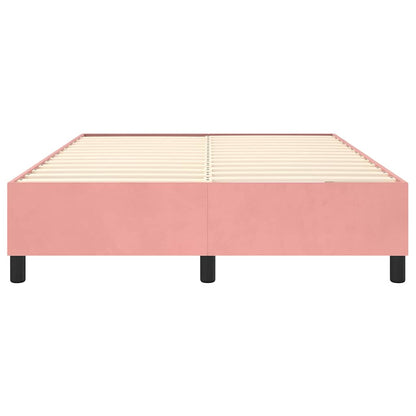 Struttura Letto a Rete a Molle Rosa 140x200 cm in Velluto