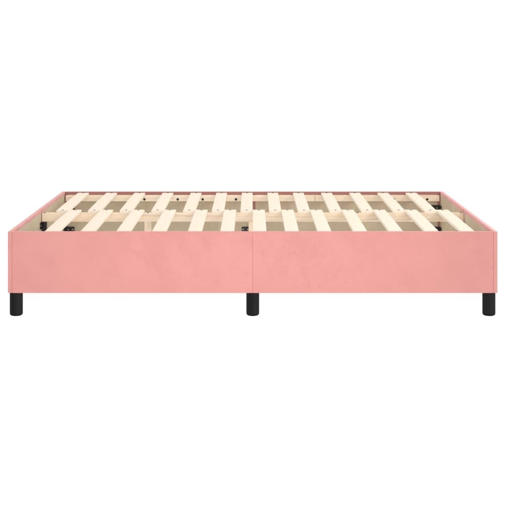 Struttura Letto a Rete a Molle Rosa 140x200 cm in Velluto - homemem39