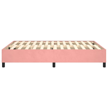Struttura Letto a Rete a Molle Rosa 140x200 cm in Velluto - homemem39