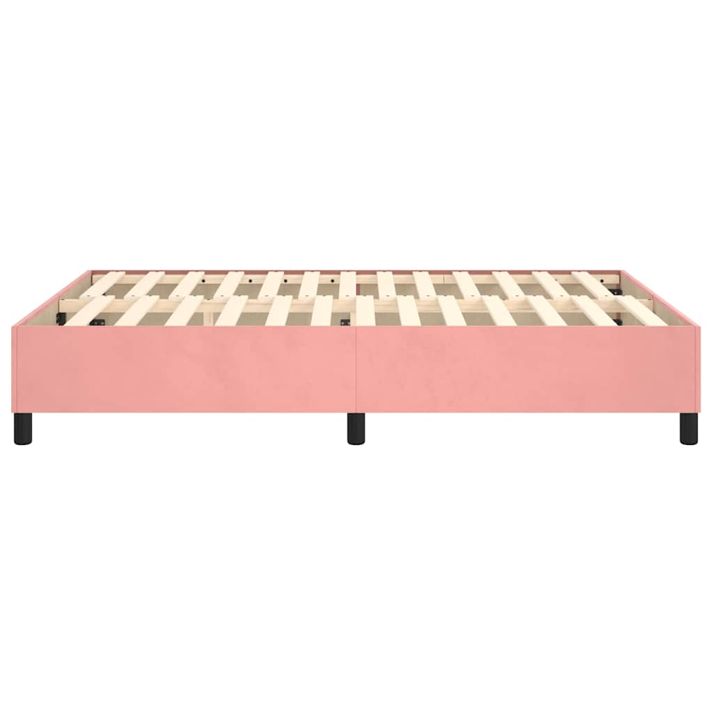 Struttura Letto a Rete a Molle Rosa 140x200 cm in Velluto