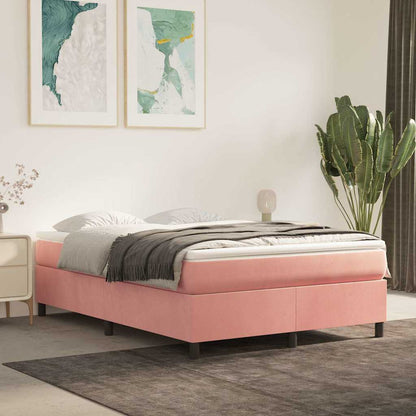 Struttura Letto a Rete a Molle Rosa 140x200 cm in Velluto