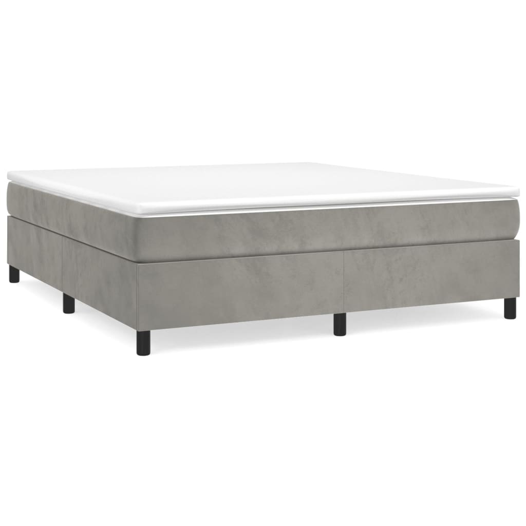 Struttura Letto a Rete a Molle Grigio Chiaro 160x200 cm Velluto - homemem39
