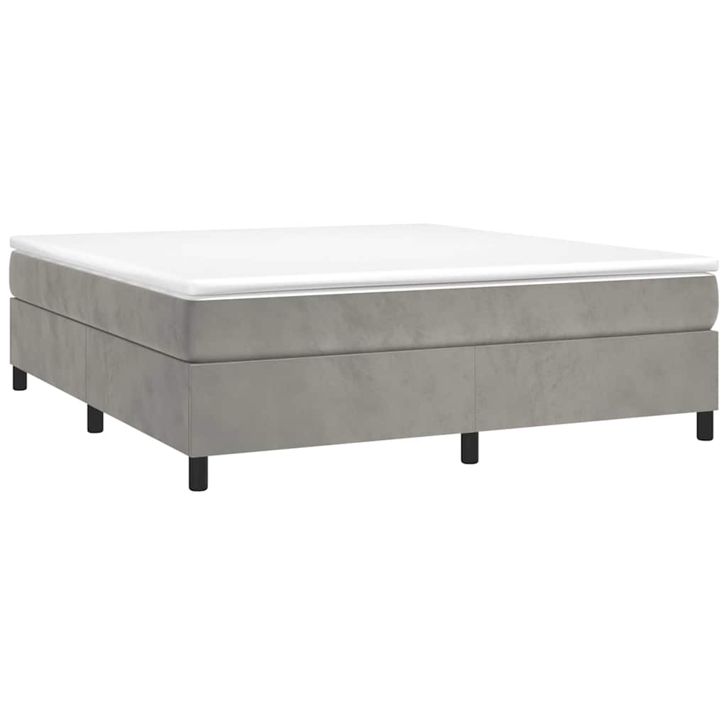 Struttura Letto a Rete a Molle Grigio Chiaro 160x200 cm Velluto