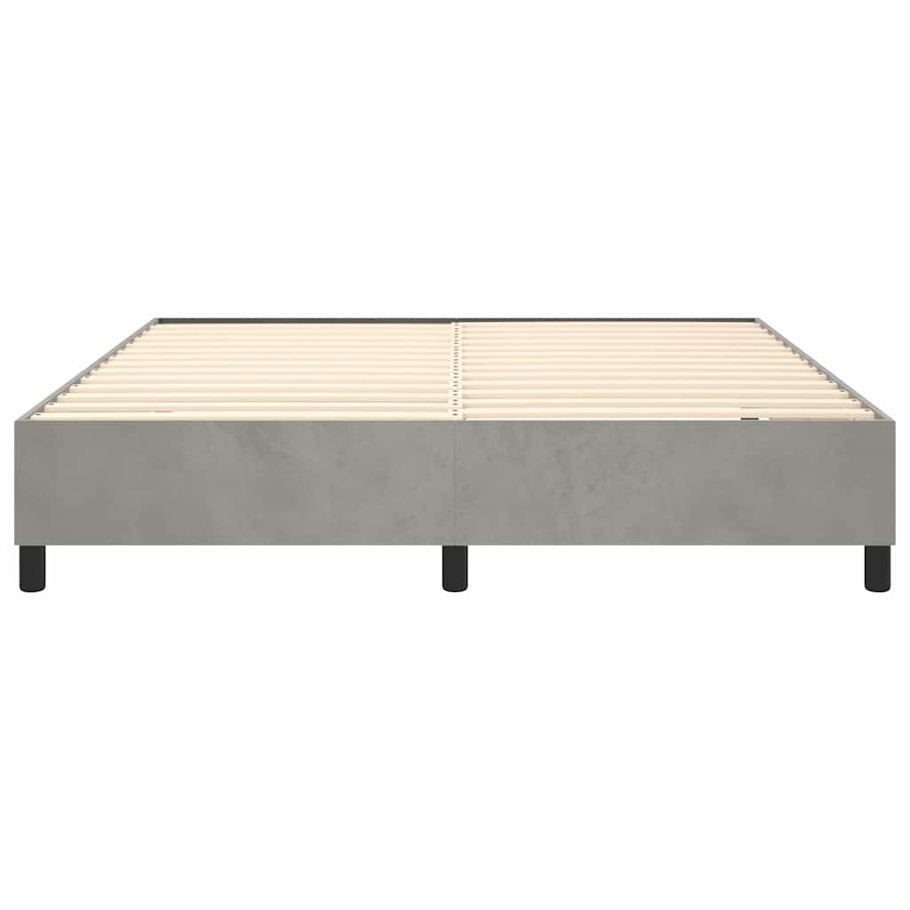 Struttura Letto a Rete a Molle Grigio Chiaro 160x200 cm Velluto