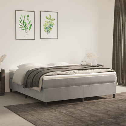 Struttura Letto a Rete a Molle Grigio Chiaro 160x200 cm Velluto - homemem39