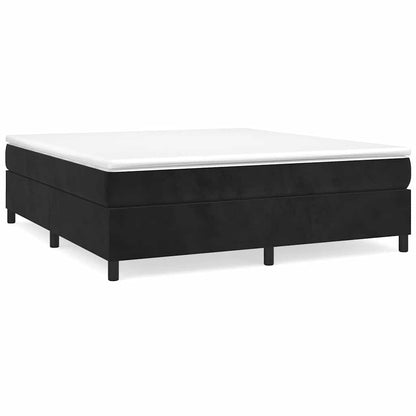 Struttura Letto a Rete a Molle Nero 160x200 cm in Velluto