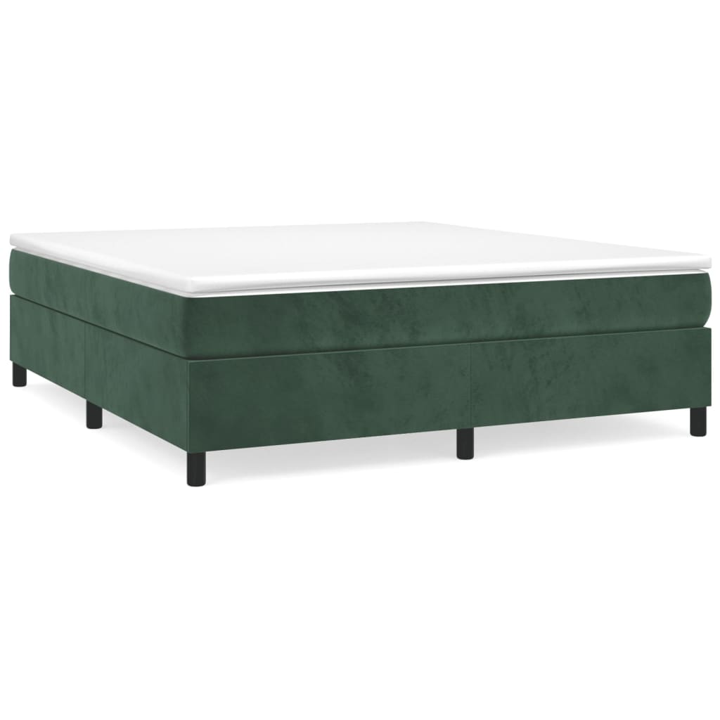 Struttura Letto a Rete a Molle Verde Scuro 160x200 cm in Velluto - homemem39