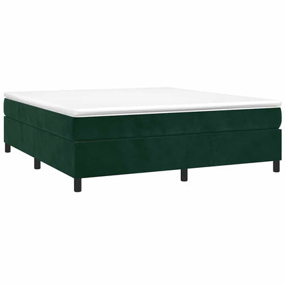 Struttura Letto a Rete a Molle Verde Scuro 160x200cm in Velluto