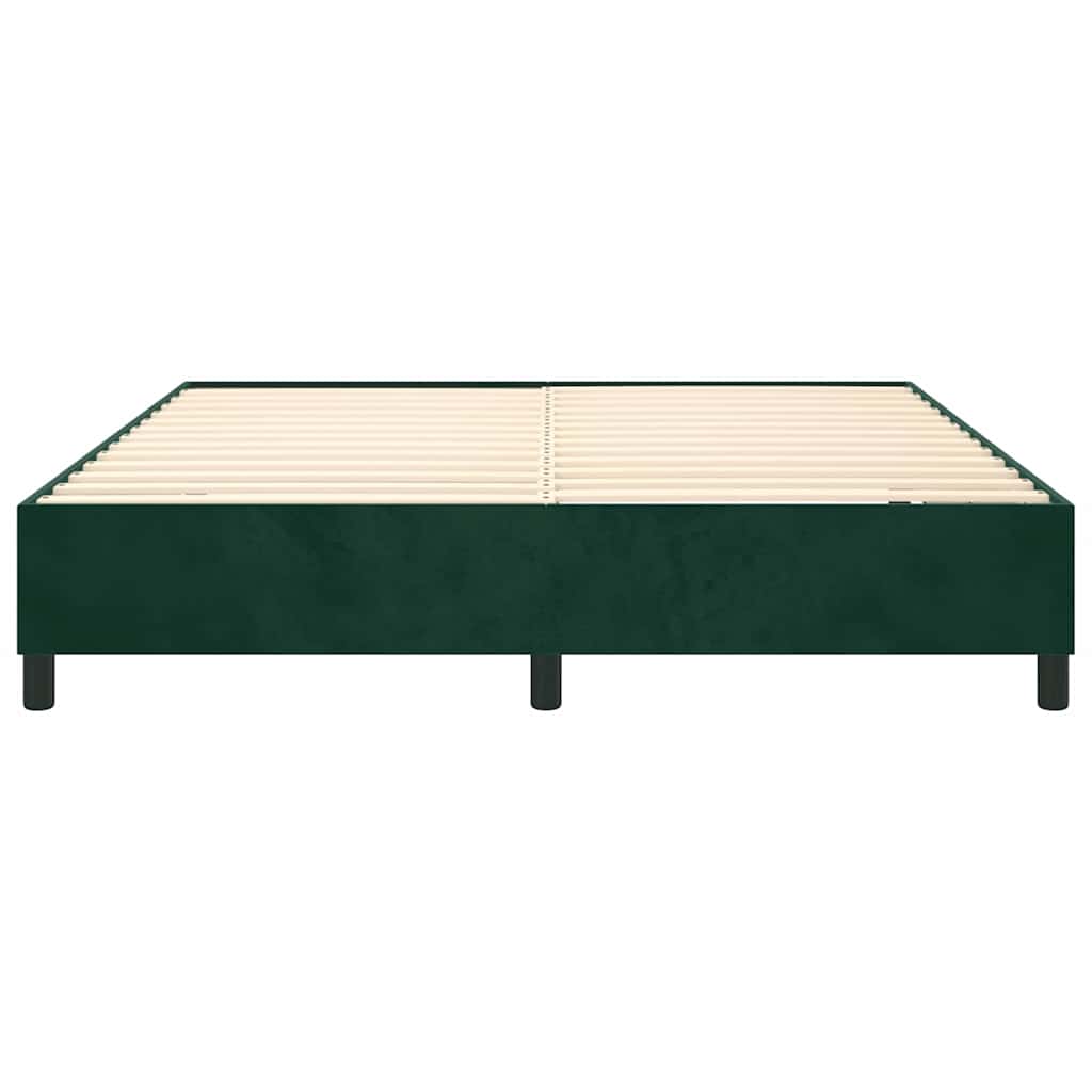 Struttura Letto a Rete a Molle Verde Scuro 160x200cm in Velluto