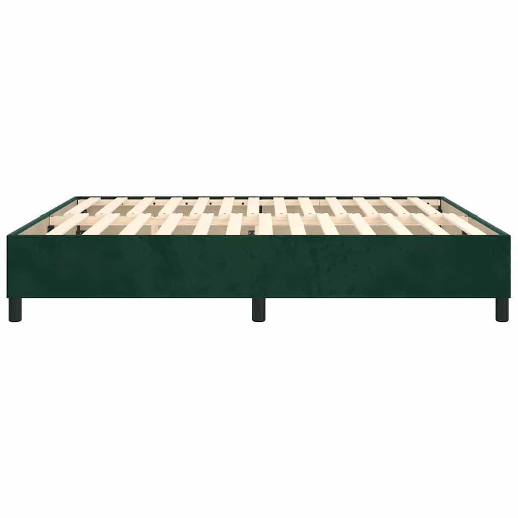 Struttura Letto a Rete a Molle Verde Scuro 160x200cm in Velluto