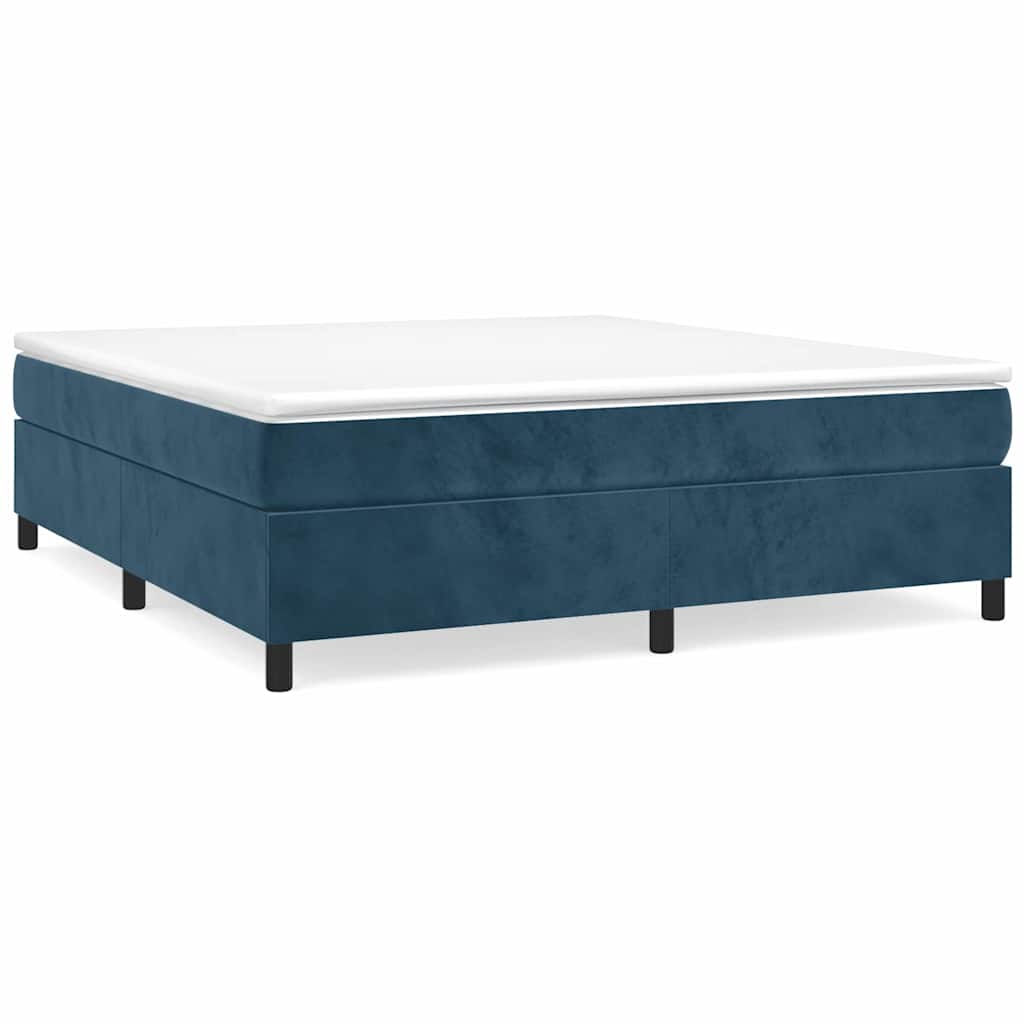 Struttura Letto a Rete a Molle Blu Scuro 160x200 cm in Velluto